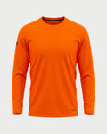 Vohl Hi Vis Long Sleeve T-Shirt – Safety Orange – SKU HV-LS-200, front view with crew neck and athletic fit | color:safety-orange