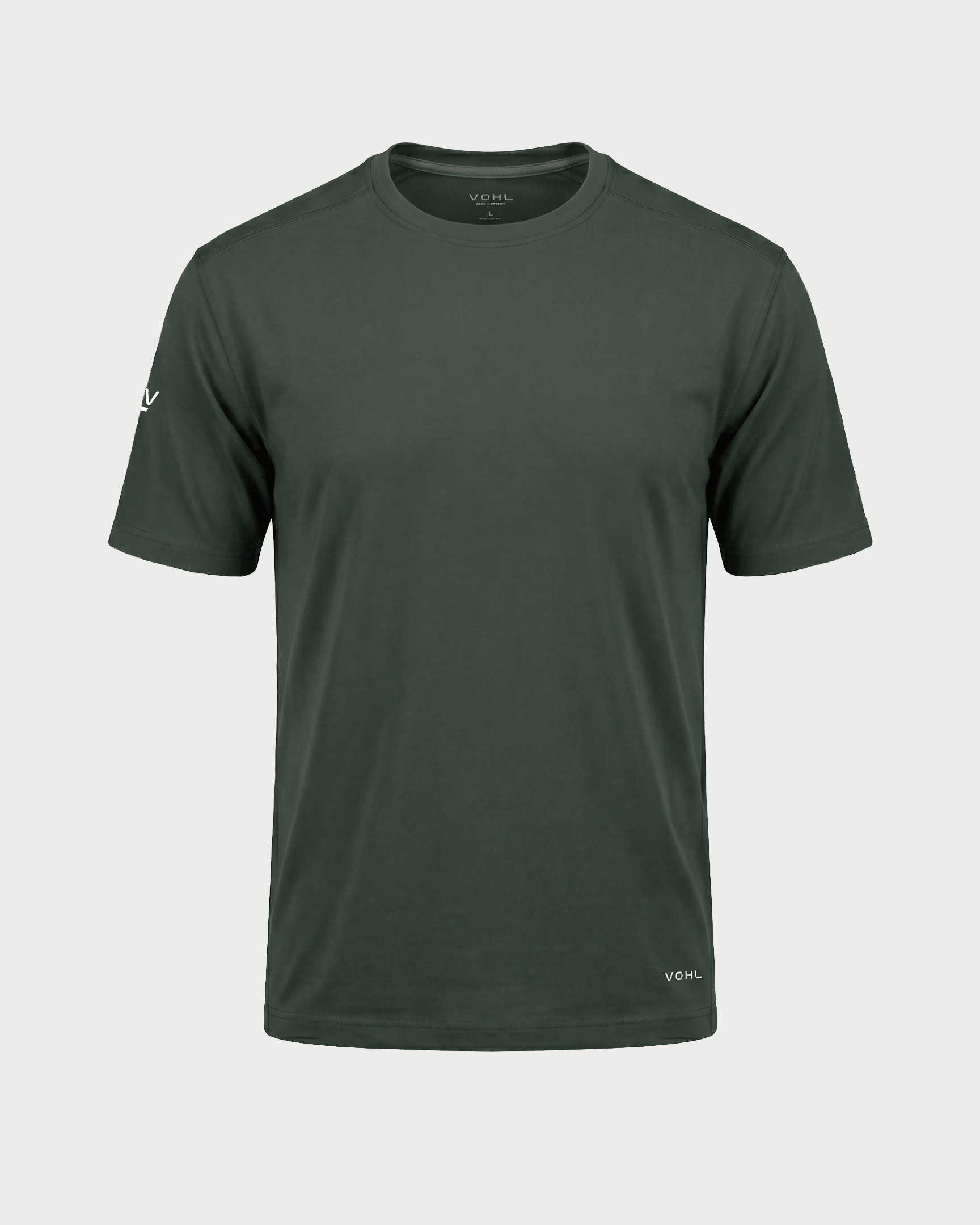 Men’s short sleeve crew neck T-shirt in Deep Forest Green, front view – SKU WW-BT-400 | color:deep-forest-green