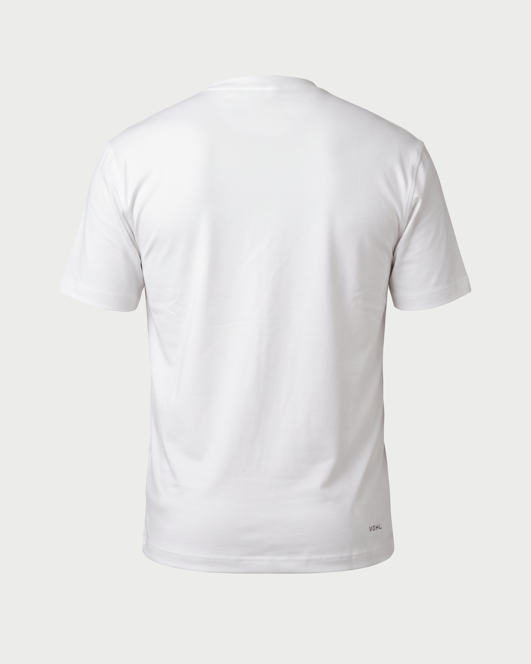 Men’s short sleeve crew neck T-shirt in White, back view – SKU WW-BT-500 | color:white
