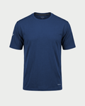 Men’s short sleeve crew neck T-shirt in Detroit Blue, front view – SKU WW-BT-600 | color:detroit-blue