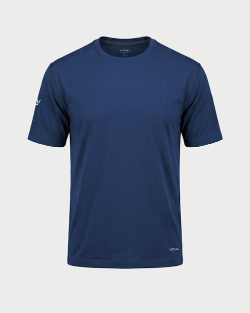 Men’s short sleeve crew neck T-shirt in Detroit Blue, front view – SKU WW-BT-600 | color:detroit-blue