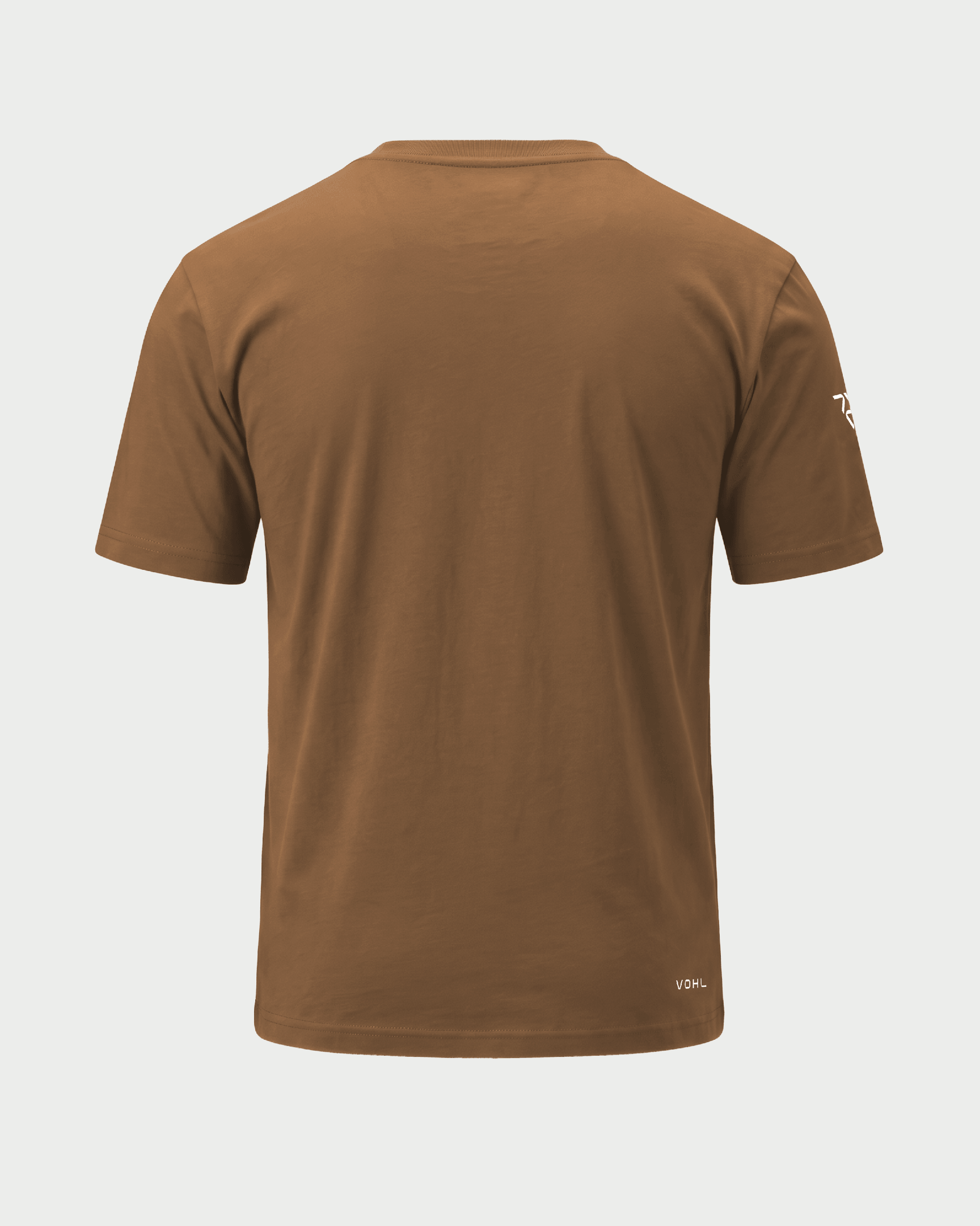 Men’s short sleeve crew neck T-shirt in Tobacco, back view – SKU WW-BT-800 | color:tobacco