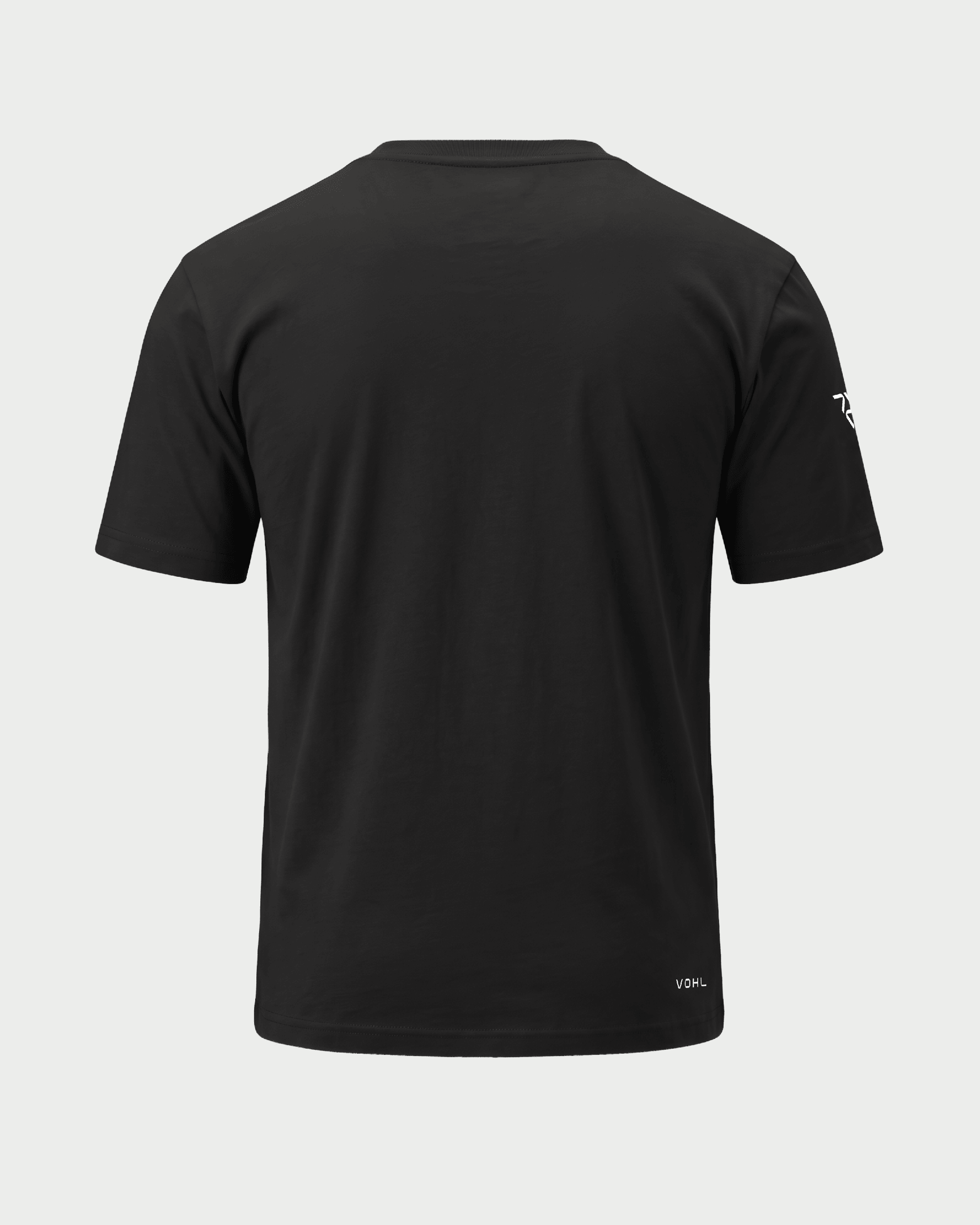 Men’s short sleeve crew neck T-shirt in Black, back view – SKU WW-BT-900 | color:black