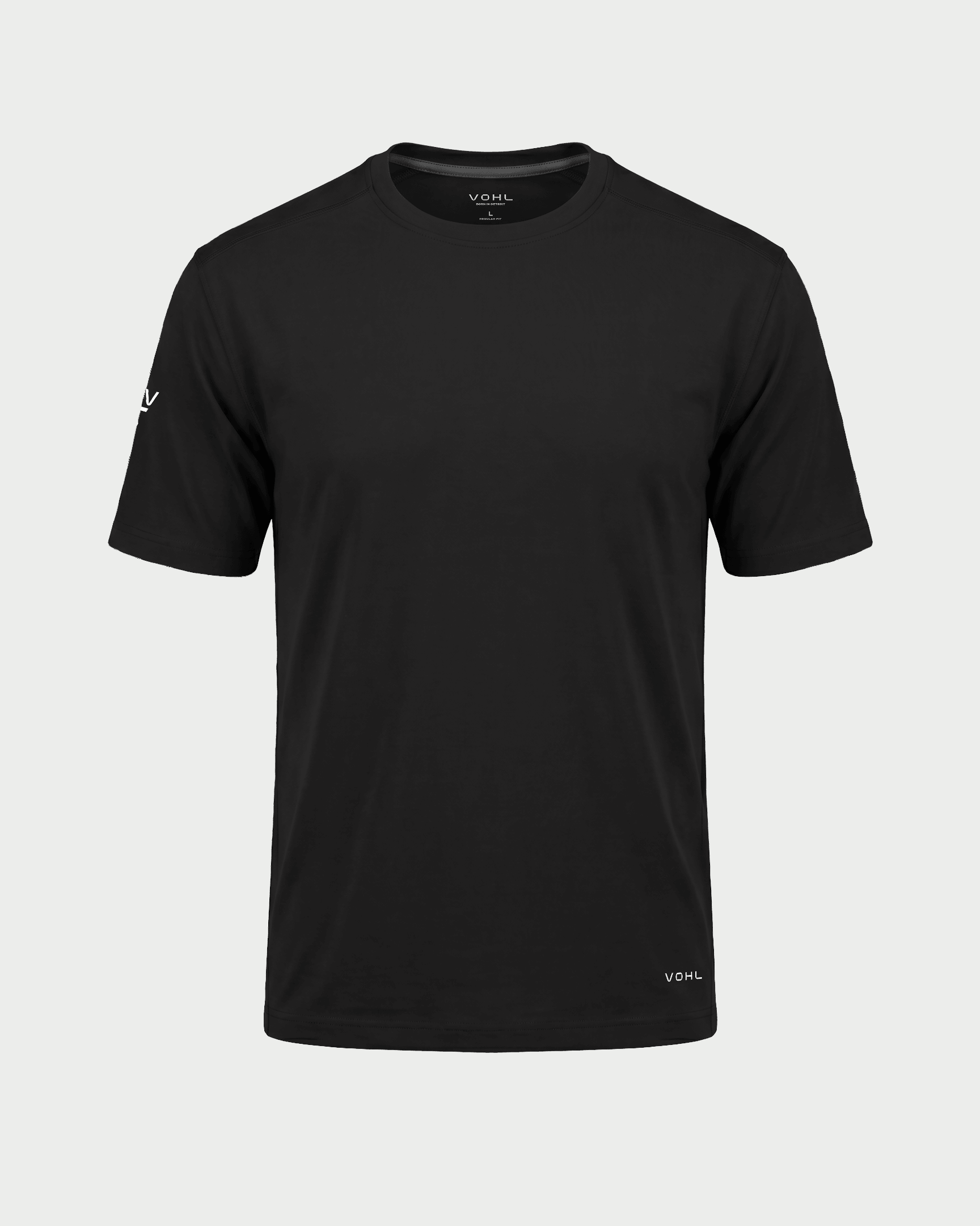 Men’s short sleeve crew neck T-shirt in Black, front view – SKU WW-BT-900 | color:black