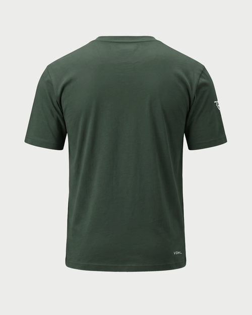 Men’s short sleeve crew neck T-shirt in Deep Forest Green, front view – SKU WW-RT-400 | color:deep-forest-green