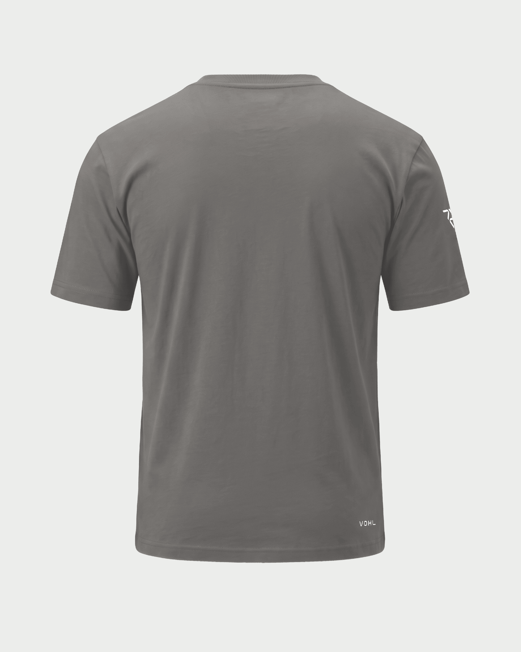 Men’s short sleeve crew neck T-shirt in Pewter, back view – SKU WW-RT-700 | color:pewter