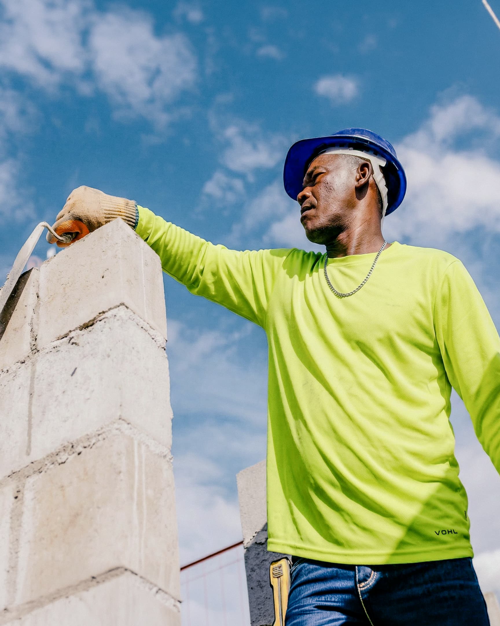 Vohl Hi Vis Long Sleeve T-Shirt – Safety Yellow – SKU HV-LS-100, lifestyle | color:safety-yellow