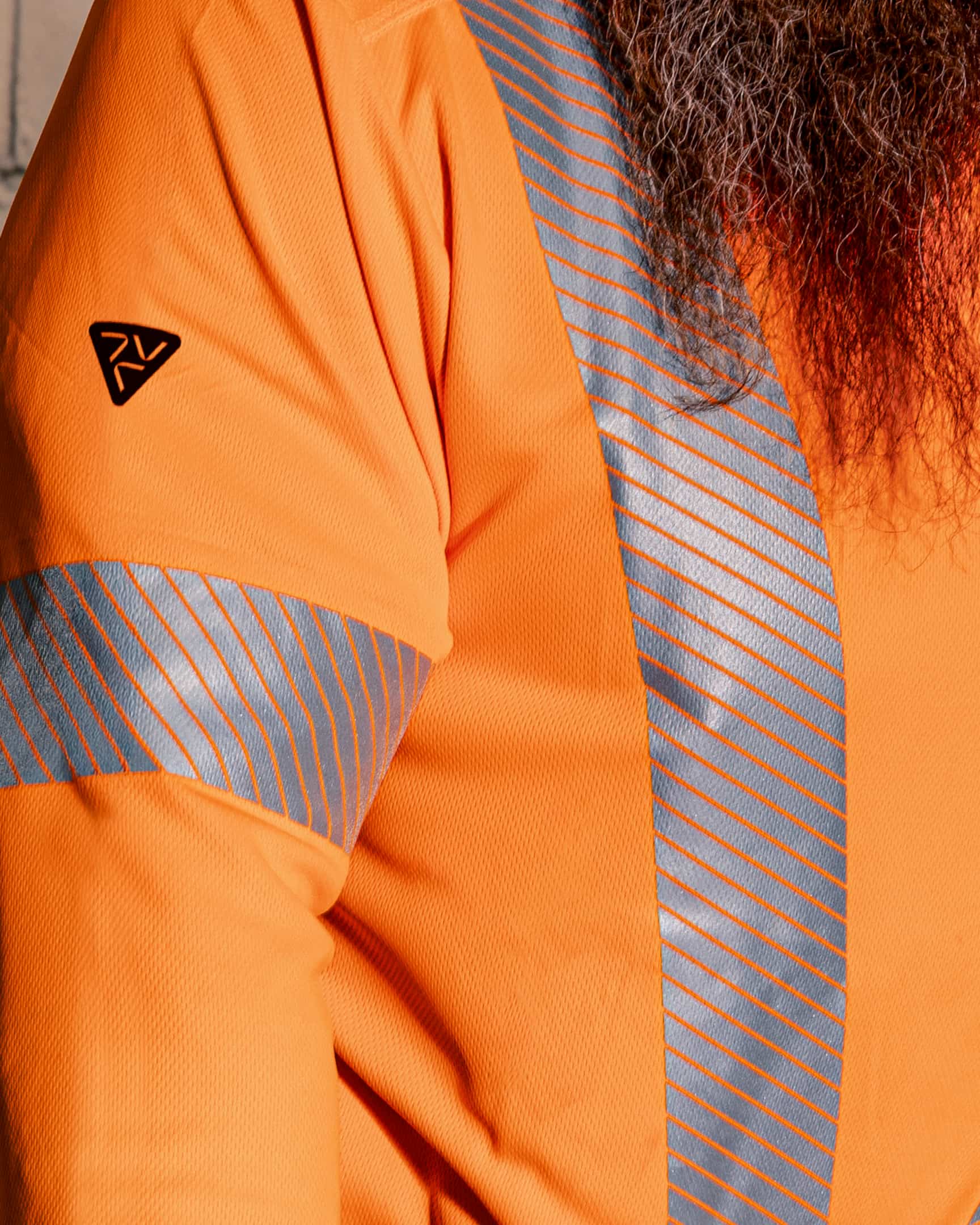Vohl Hi Vis Long Sleeve Reflective T-Shirt – Safety Orange – SKU HV-LS-205, Lifestyle Closeup | color:safety-orange