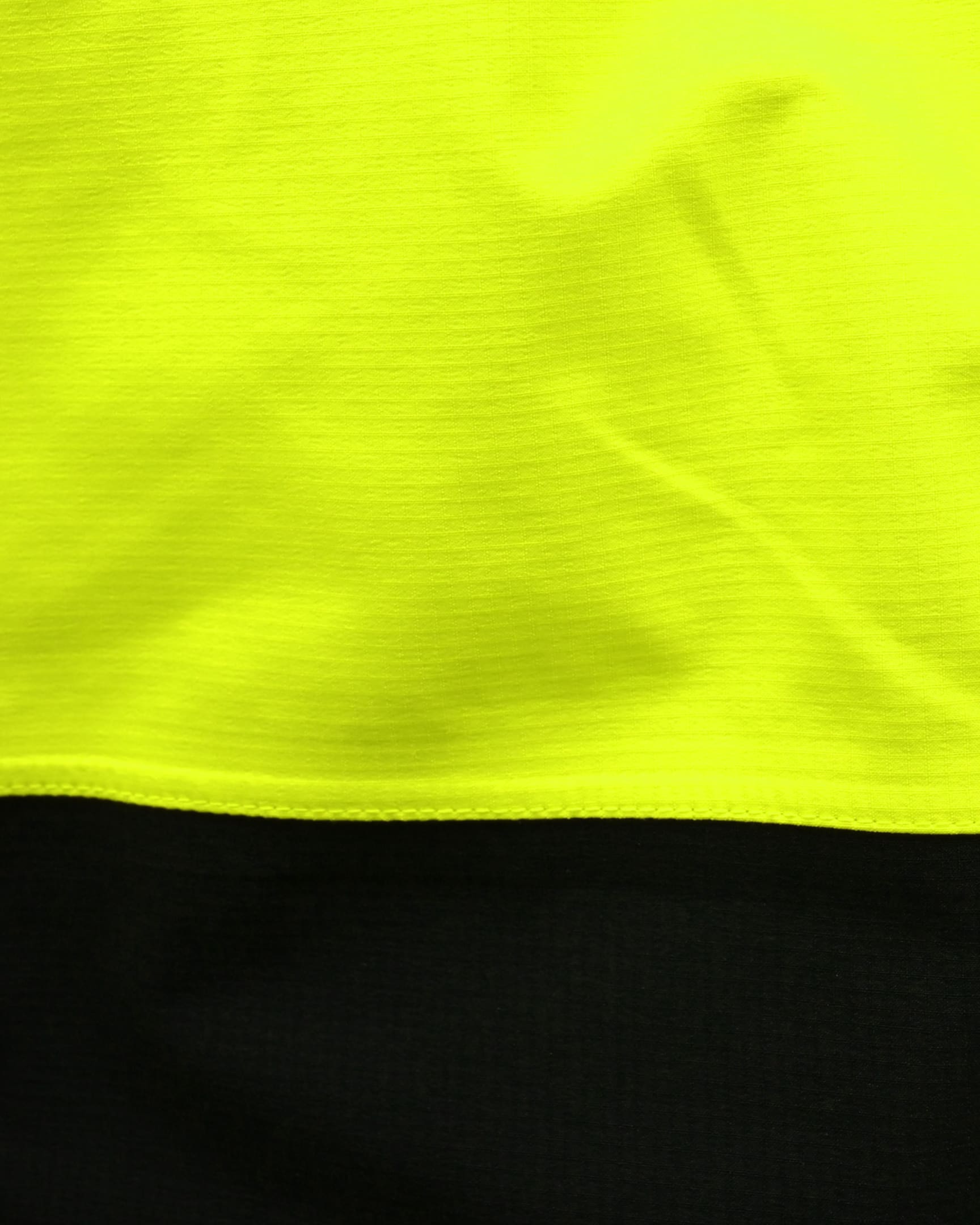 Vohl Hi Vis Waterproof Shell Pant - Safety Yellow - SKU HV-SP-105, waterproof ripstop fabric close-up | color: safety-yellow
