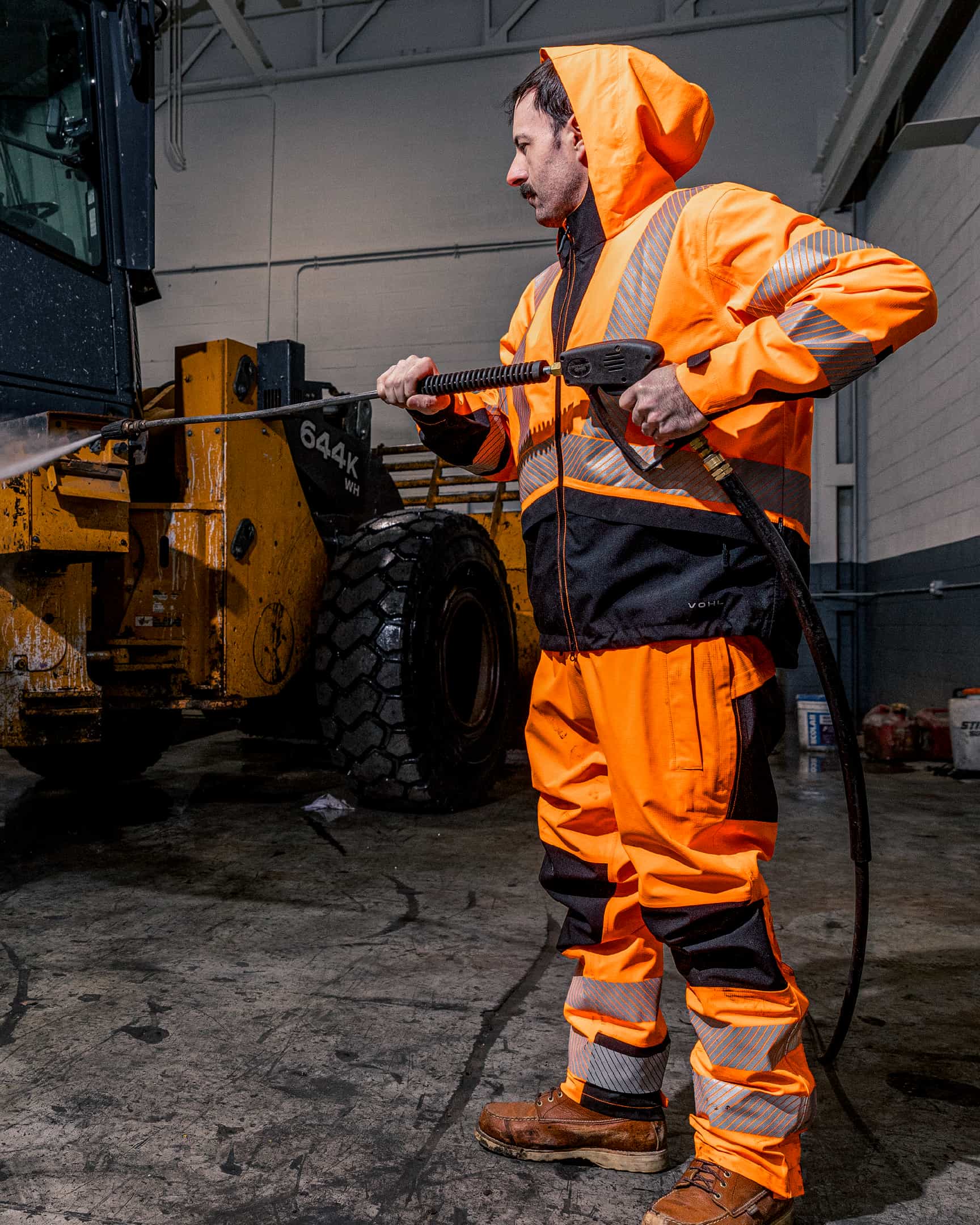 Vohl Hi Vis Waterproof Shell Pant – Safety Orange – SKU HV-SP-205, lifestyle | color:safety-orange