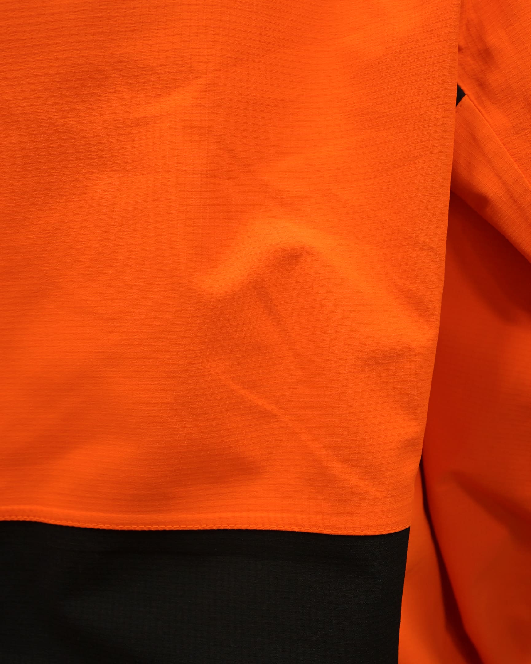 Vohl Hi Vis Waterproof Shell Pant - Safety Orange - SKU HV-SP-205, waterproof ripstop fabric close-up | color: safety-orange