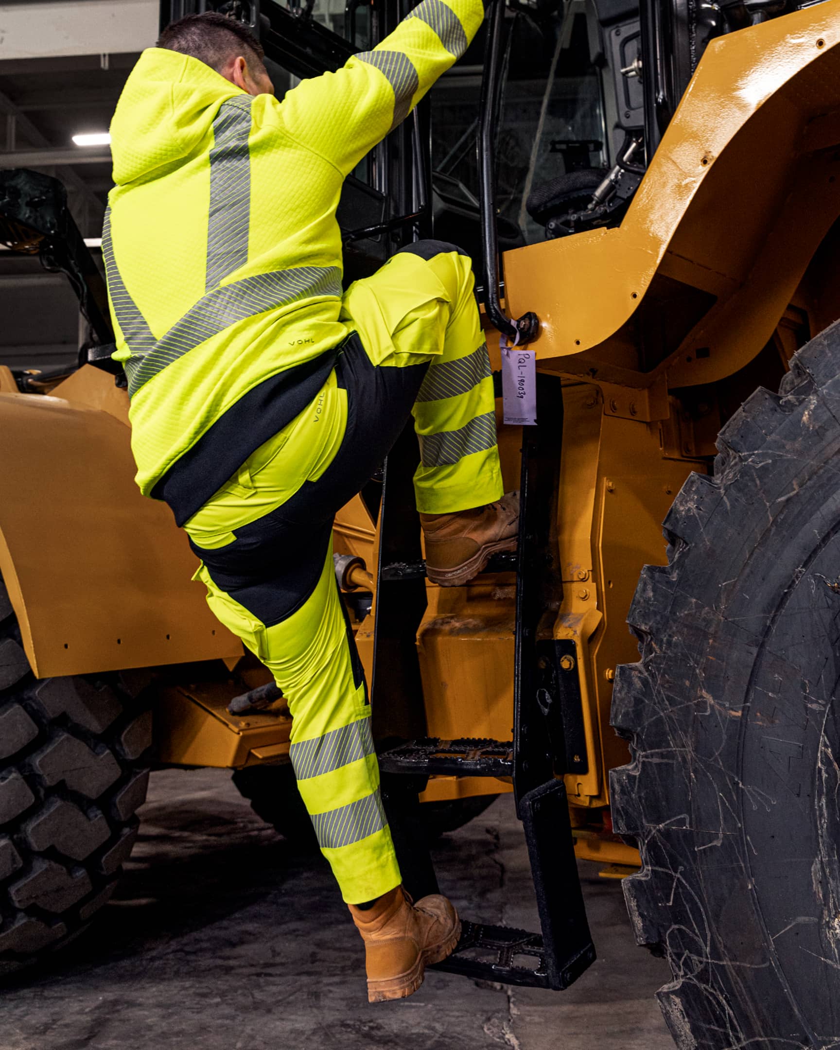 Vohl Hi Vis Utility Pant – Safety Yellow – SKU HV-UP-105 lifestyle | color:safety-yellow