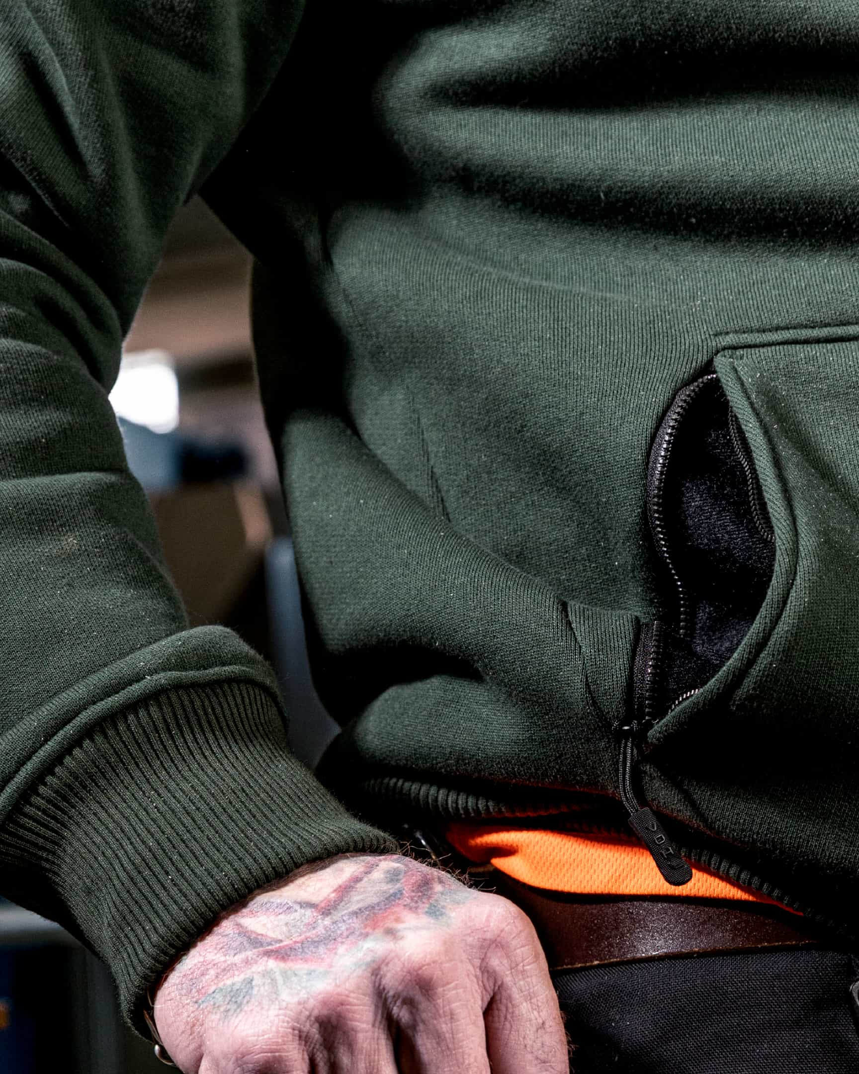 Vohl Heavyweight Fleece Hoody – Deep Forest Green – SKU WW-PO-400, Lifestyle  pocket | color:deep-forest-green