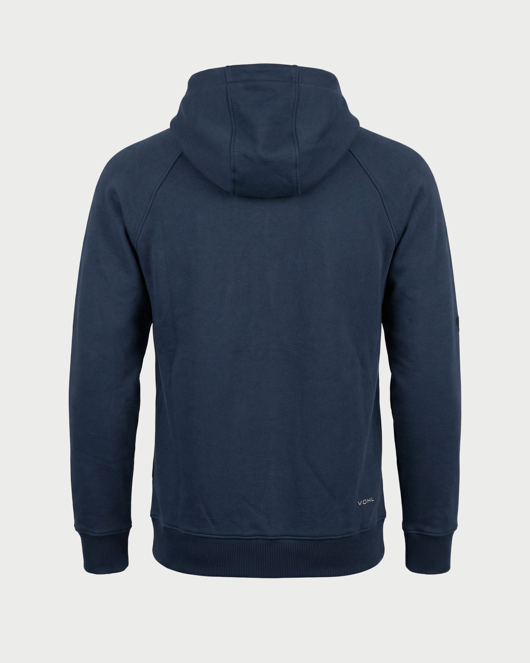 Vohl Heavyweight Fleece Hoody - Detroit Blue - SKU WW-PO-600, back view with relaxed fit and ribbed hem | color:detroit-blue