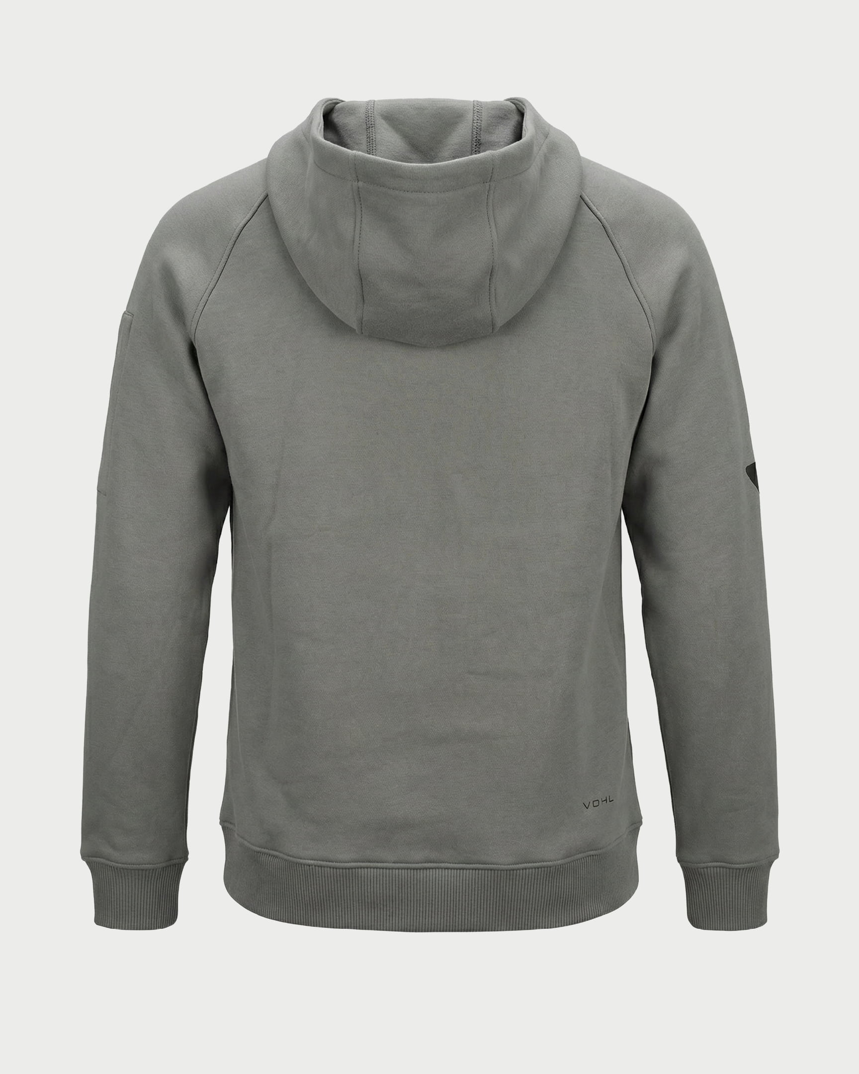 Vohl Heavyweight Fleece Hoody - Pewter - SKU WW-PO-700, back view with relaxed fit and ribbed hem | color:pewter