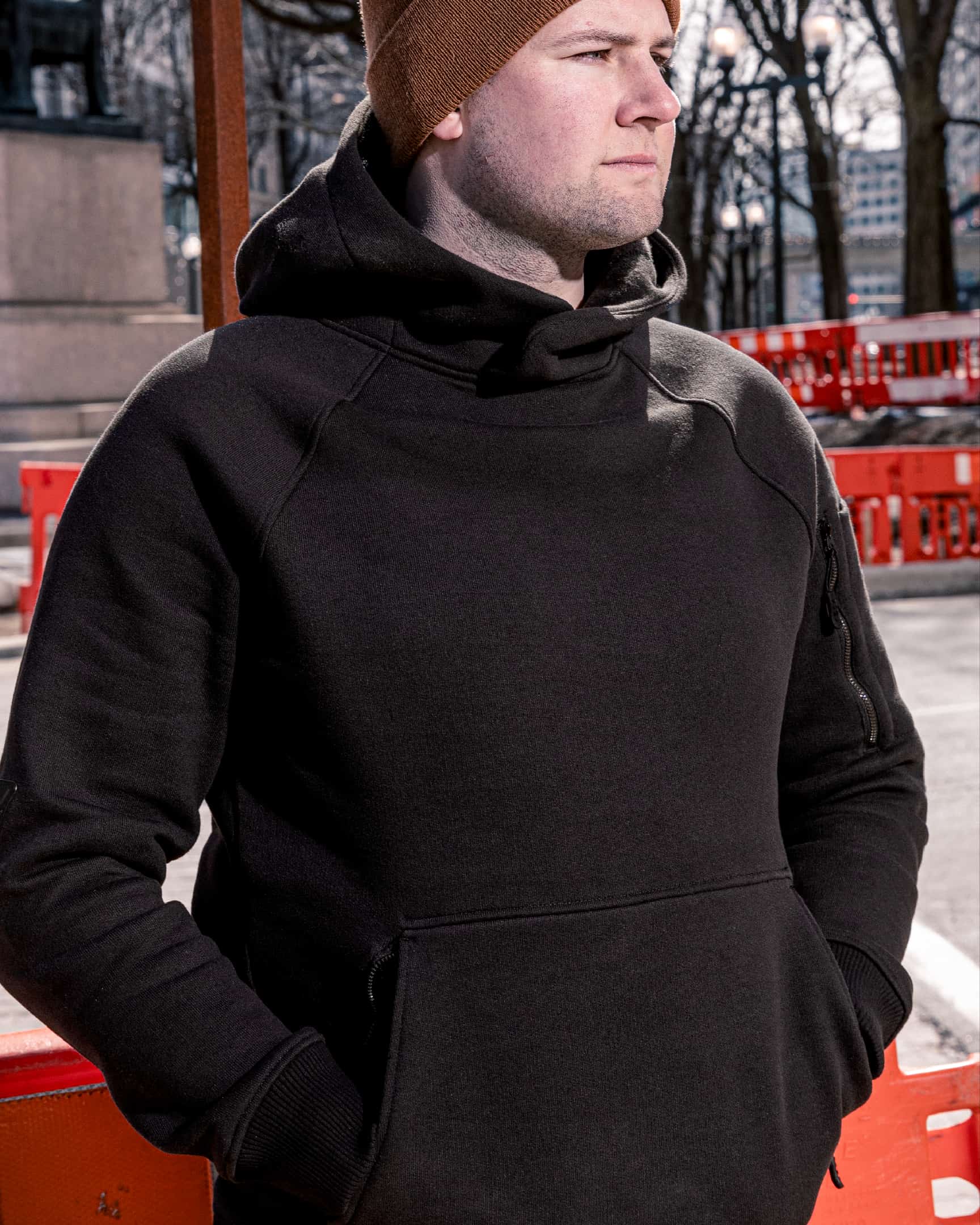 Vohl Heavyweight Fleece Hoody – Black – SKU WW-PO-900, lifestyle | color: black