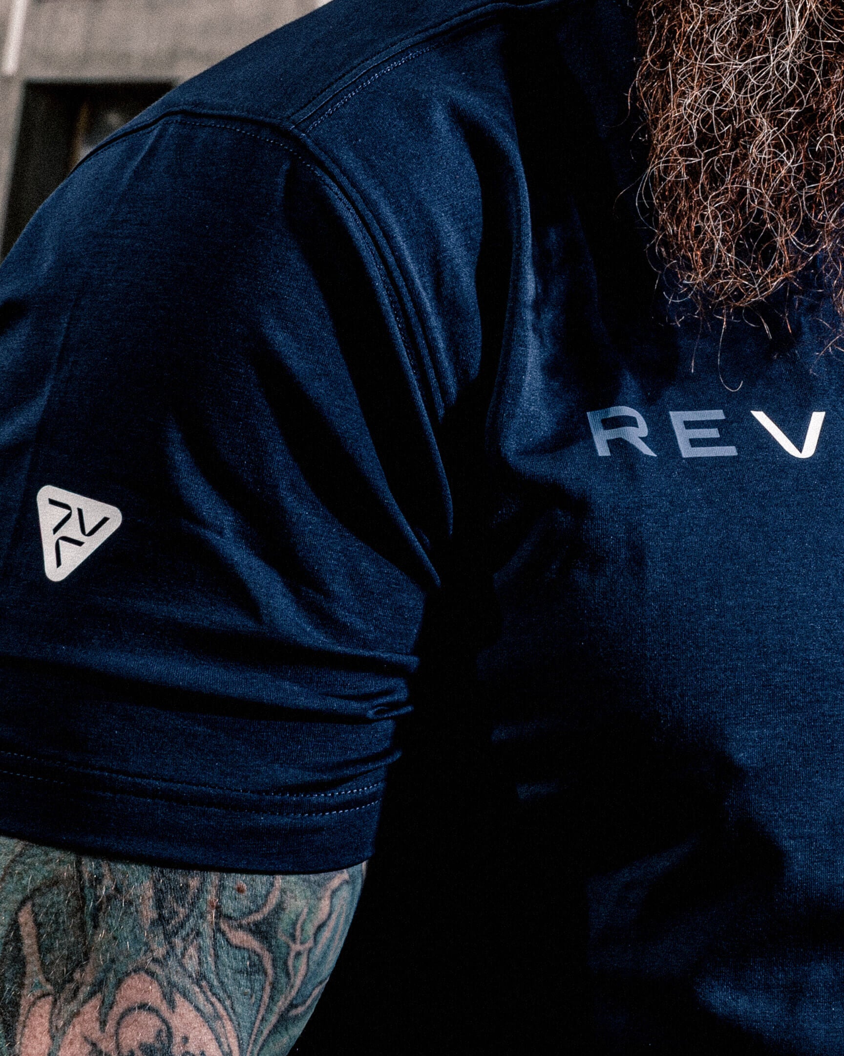 Vohl 313 Revohlution T-Shirt in Detroit Blue – SKU WW-RT-600, Lifestyle close-up | color:detroit-blue