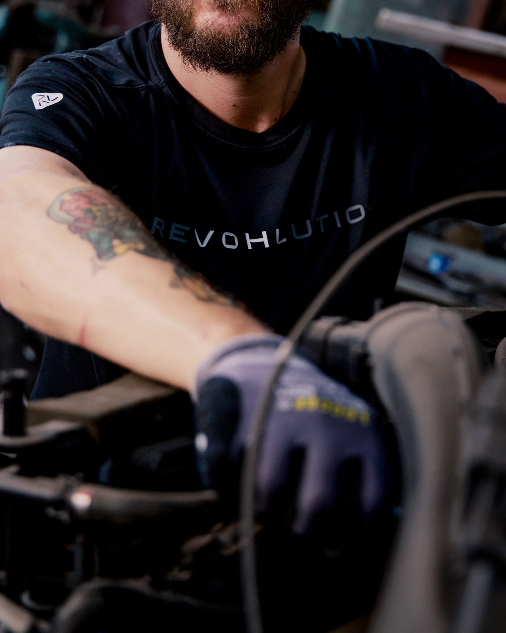 Vohl 313 Revohlution T-Shirt in Black – SKU WW-RT-900, Lifestyle close-up | color:black